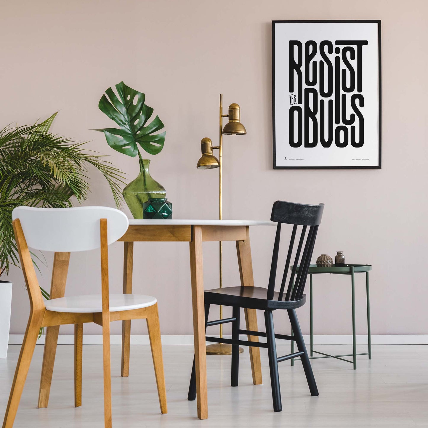 Resist the Obvious Poster, black