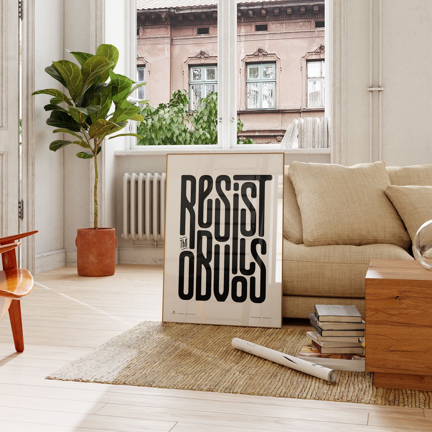 Resist the Obvious Poster, black