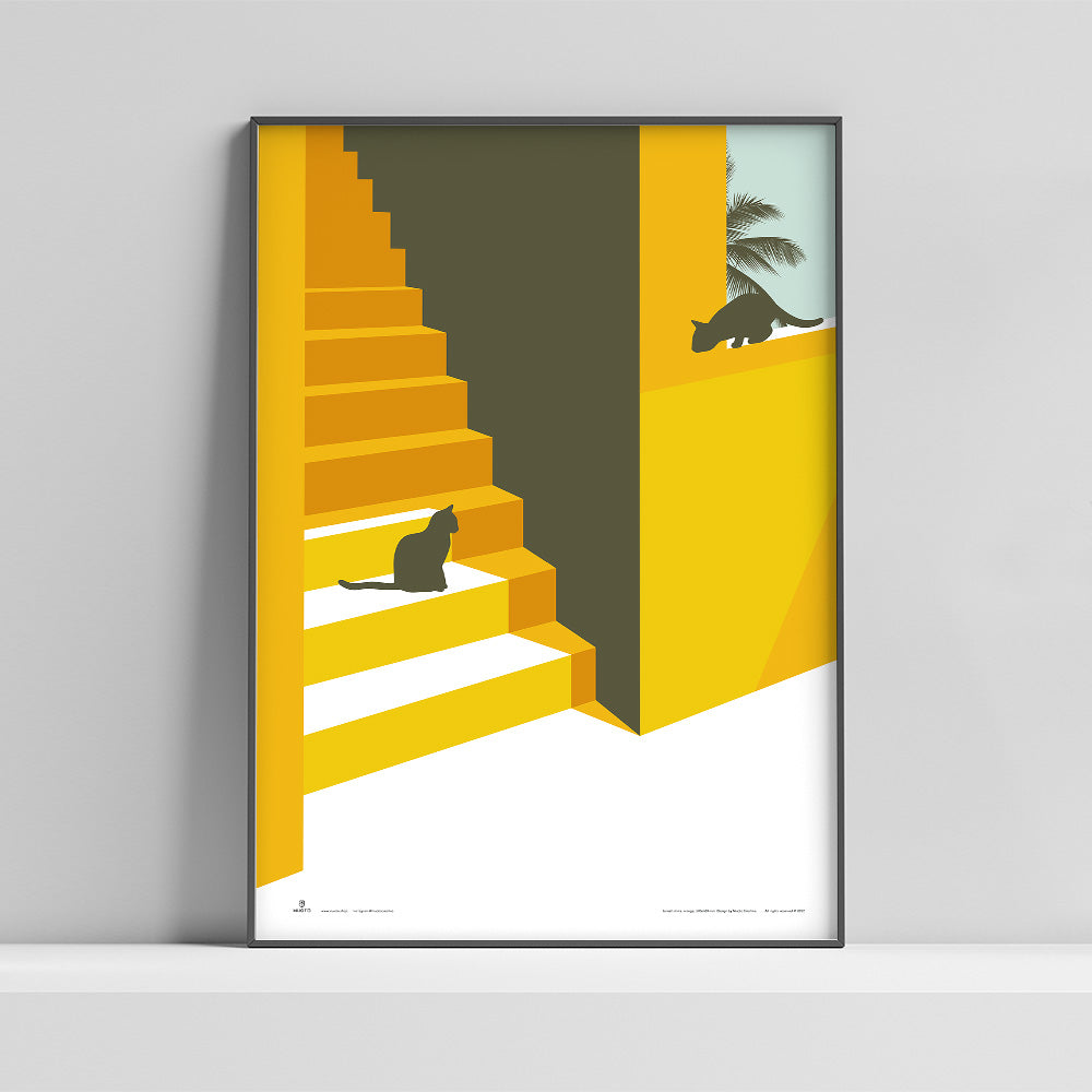 Sunset Stairs Poster