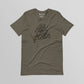 An army green typography printed t-shirt with a text be cool stay fresh created by muoto.shop